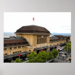 Lausanne railway station in Switzerland Posters