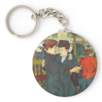 Lautrec at the moulin rouge two women waltzing keychains