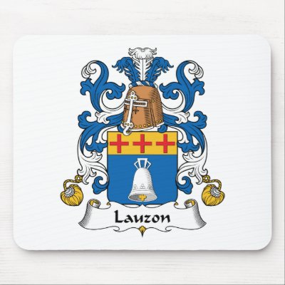 Lauzon Family Crest Mouse Pad by coatsofarms