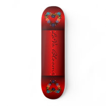 LaVa Blooms Fire & Ice Floral Heart Skateboard