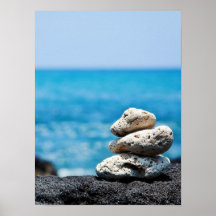 Lava Rock Coral Hawaii Ocean Tropical Beach Poster