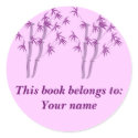 Lavendar Bamboo,  Book label stickers
