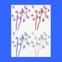 Lavendar Bamboo, Red Bamboo, Blue bamboo, Bam... postcards