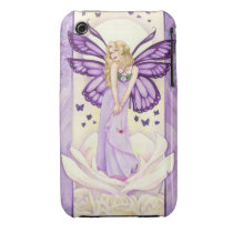Lavendar Blush Fairy Fantasy Rose Butterfly Art, C Iphone 3 Case-mate Case