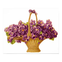 Lavendar Flower Basket posters by vintagegiftmall Lavendar Flower Basket posters