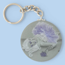 Lavendar gothic ballerina rose Keychain keychains
