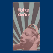 Lavendar Hip Hop Headphones Business Card Template business cards
