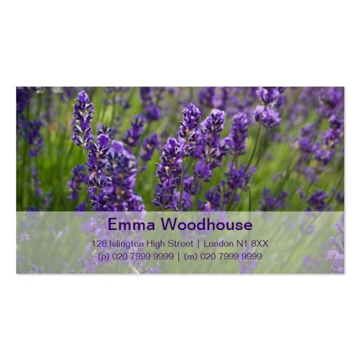 Lavendar | Lavendel Business Card Templates (front side)