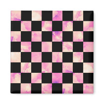 Lavendar Marble Checkerboard magnets