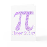 Lavendar Swirls Pi Day Tees and Gifts Greeting Cards