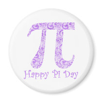 Lavendar Swirls Pi Day Tees and Gifts Fridge Magnets