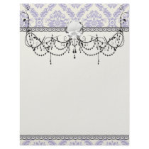 lavender and cream lovely damask letterhead template