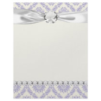 lavender and cream lovely damask customized letterhead