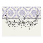 lavender and cream lovely damask postcards