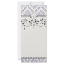 lavender and cream lovely damask rack card
