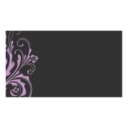 Lavender and Gray Chic Flourish Business Card Template (back side)