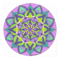 Lavender and Green Kaleidescope posters