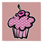 lavender and mauve hearts cupcake posters