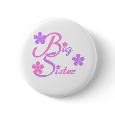Lavender and Pink Big Sister Pinback button