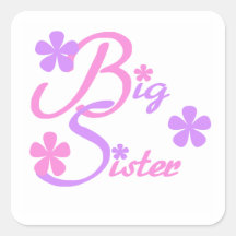 Lavender and Pink Big Sister Gifts Stickers