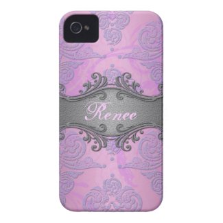 Lavender and Pink Damask Fancy Girly iPhone Case Iphone 4 Case