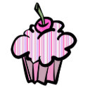 lavender and pink stripes cupcake apron