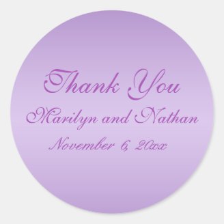 Lavender and Purple 1.5" Round Thank You Sticker