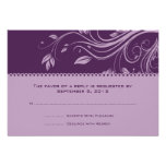 Lavender and Purple Floral Swirls Wedding RSVP Personalized Invitation
