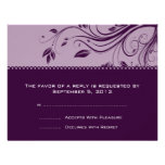 Lavender and Purple Floral Swirls Wedding RSVP Custom Invites