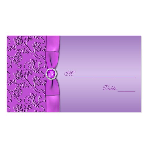 Lavender and Purple Jewelled Placecards Business Card (front side)