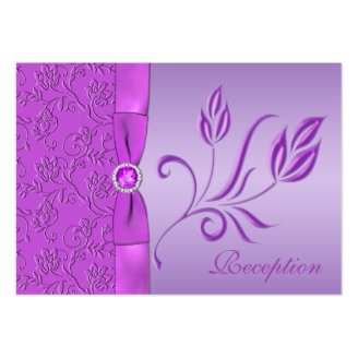 Lavender and Purple Jewelled Reception Card Business Cards
