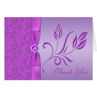 Lavender and Purple Jewelled Thank You Card