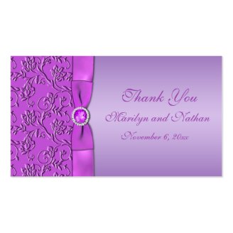 Lavender and Purple Jewelled Wedding Favor Tag Business Card Template