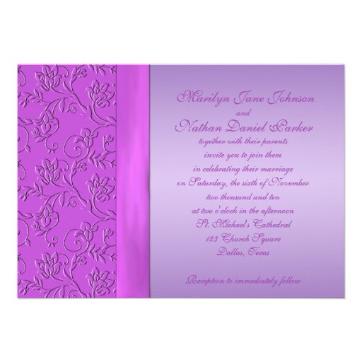 Lavender and Purple Jewelled Wedding Invitation