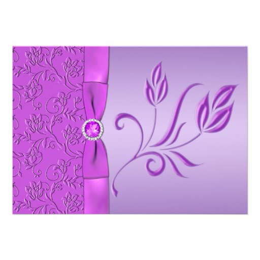 Lavender and Purple Jewelled Wedding Invitation