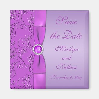 Lavender and Purple Wedding Favor Magnet