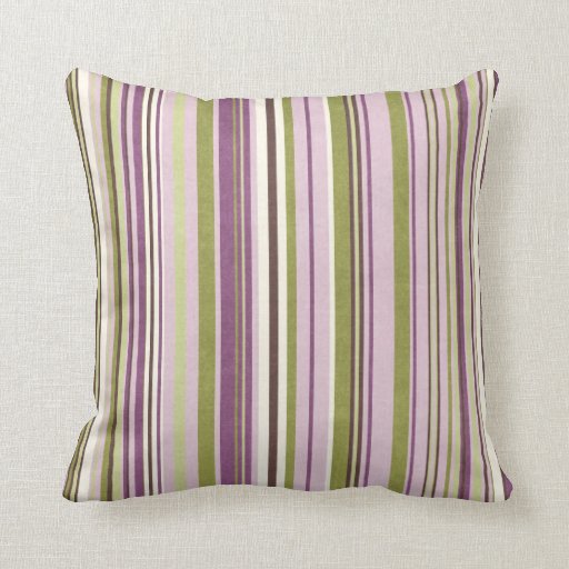 Lavender And Sage Striped Throw Pillow Zazzle