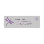 Lavender and Silver Dragonfly Wedding Return Address Label