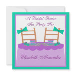 Lavender and Teal Tea Party Bridal Shower Invitation