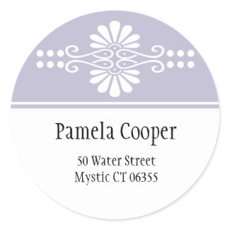 Lavender And White Address Label Stickers sticker