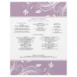 Lavender and White Floral Swirls Wedding Program letterhead