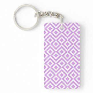 Lavender and White Meander Acrylic Key Chains
