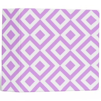 Lavender and White Meander Vinyl Binders
