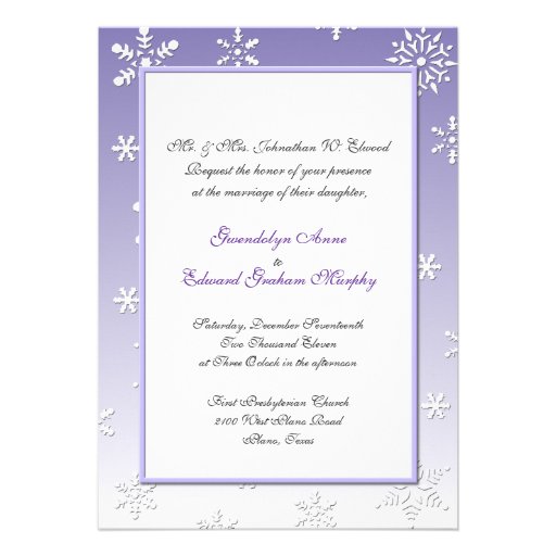 snowflake wedding invites