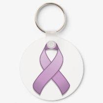 Lavender Awareness Ribbon Keychain
