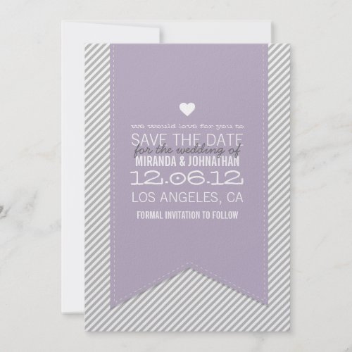 Lavender Banner Photo Save The Date Announcements