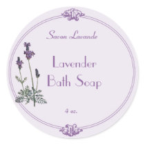 Lavender Bath Soap Label Round Sticker