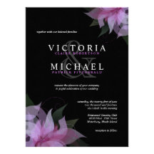 Lavender & Black Floral Wedding Invitations