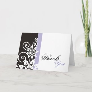 Lavender & Black Unique Thank You Cards card