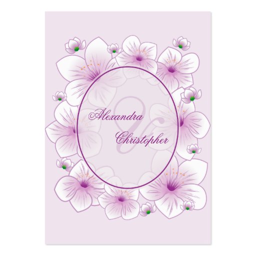Lavender Blossom Flowers Romantic Guest Place Card Business Card Templates (back side)